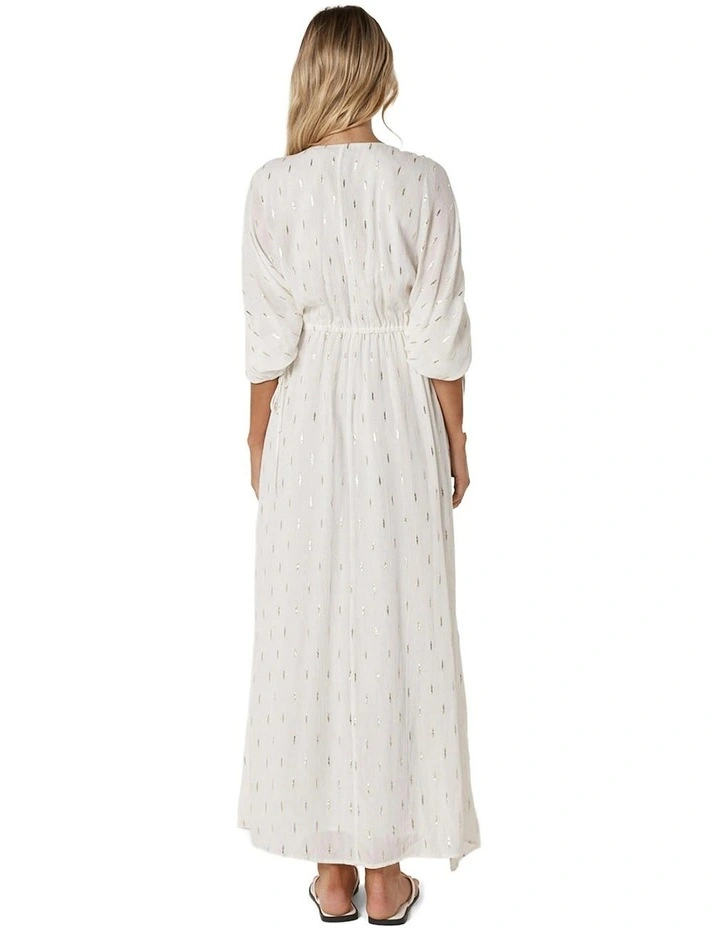 Delia Batwing Dress in White image 2