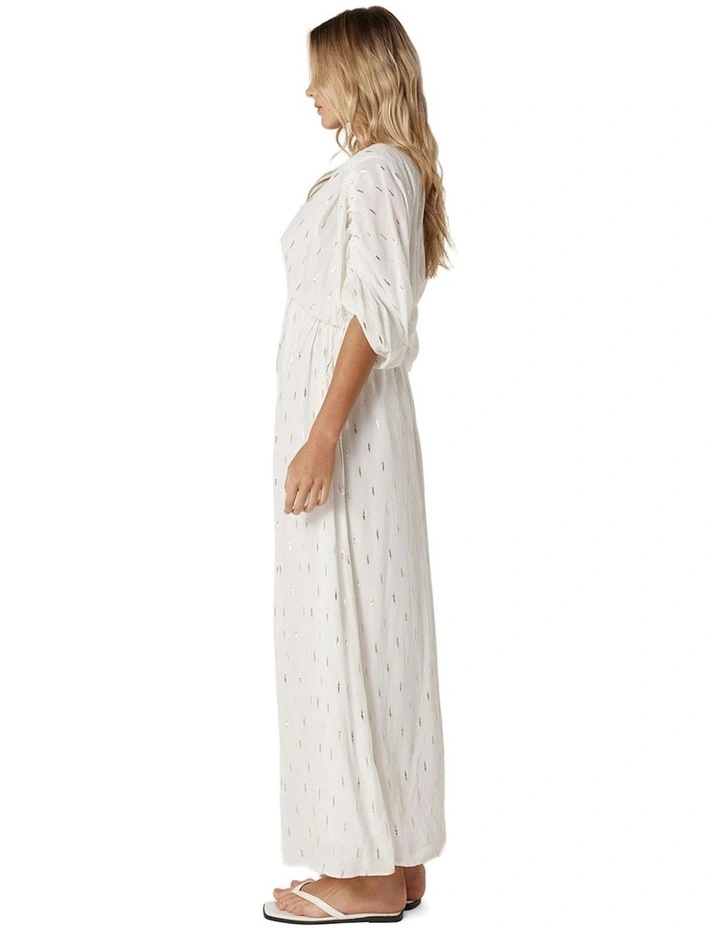 Delia Batwing Dress in White image 3
