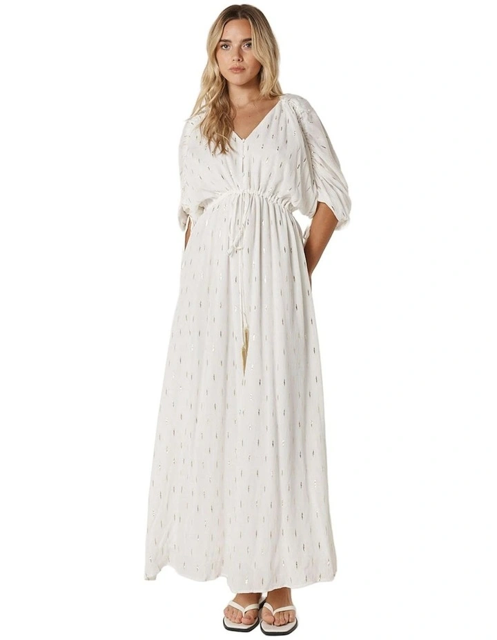 Delia Batwing Dress in White image 4