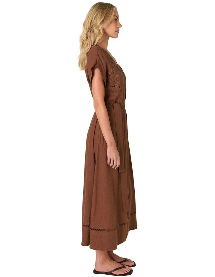 Aven Embroidered Dress in Cinnamon image 3