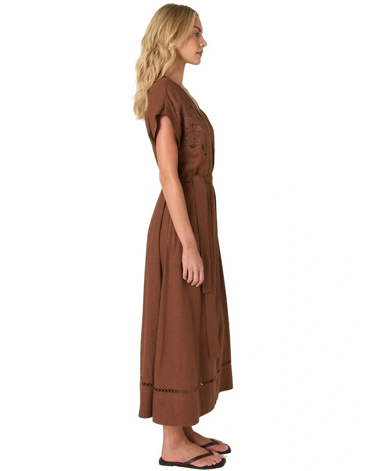 Aven Embroidered Dress in Cinnamon image 3