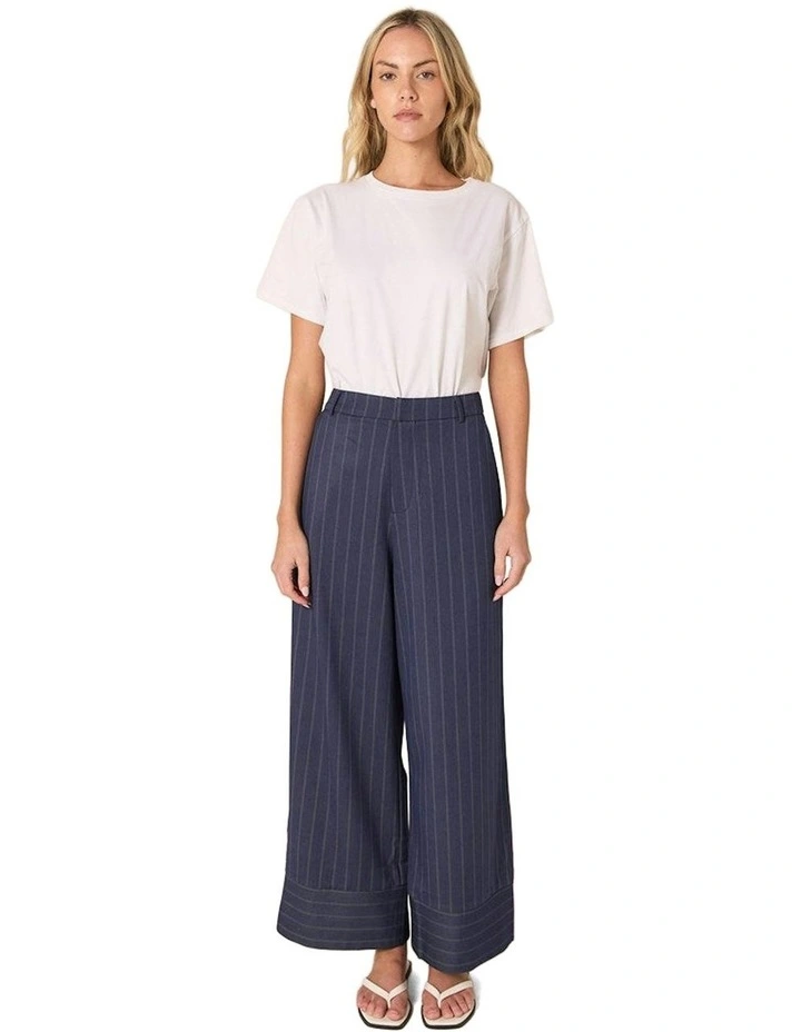 Zephyr Straight Leg Pant in Navy Pinstripe image 4