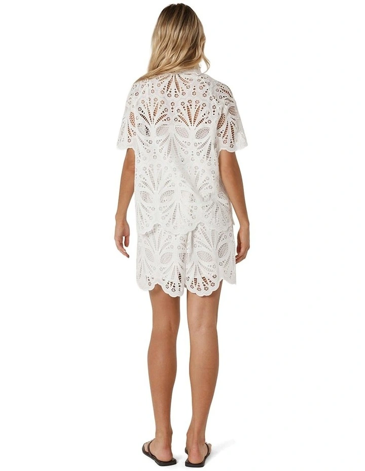 Elara Broderie Blouse in Ivory image 2