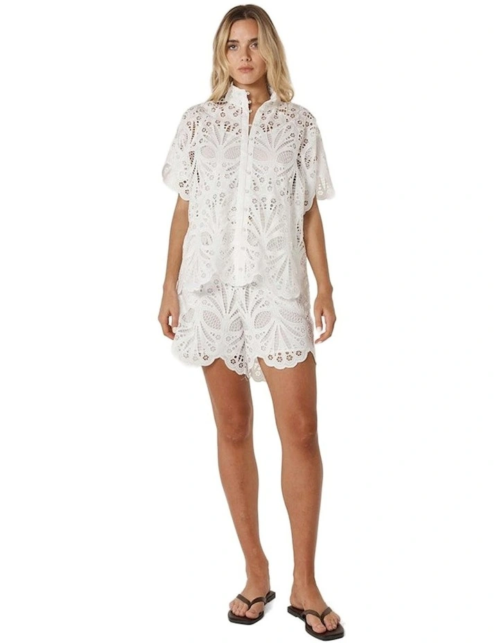 Elara Broderie Blouse in Ivory image 4