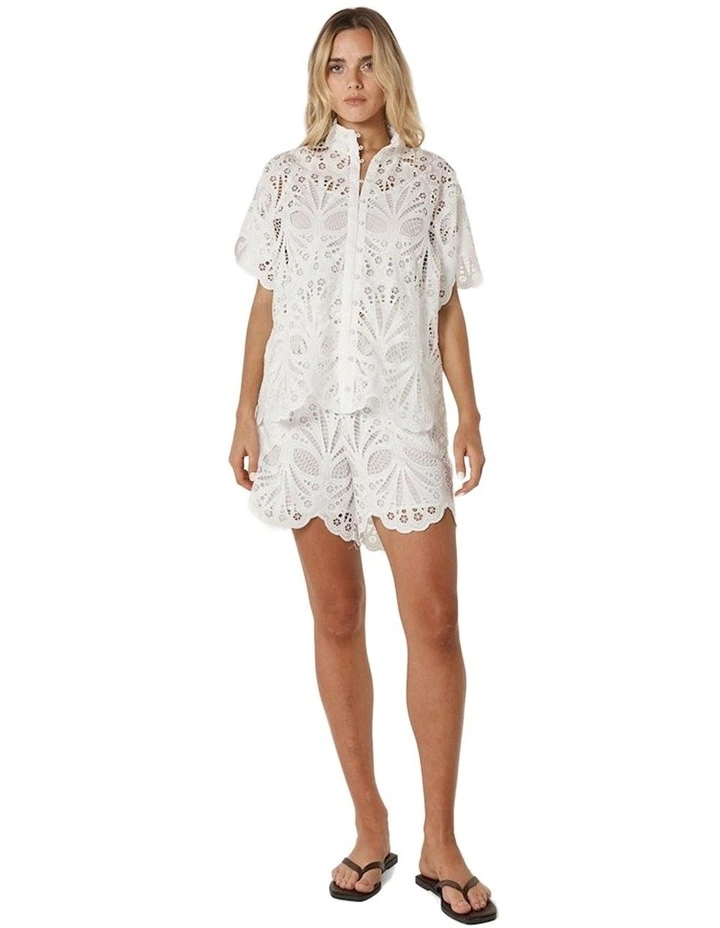 Elara Broderie Blouse in Ivory image 4