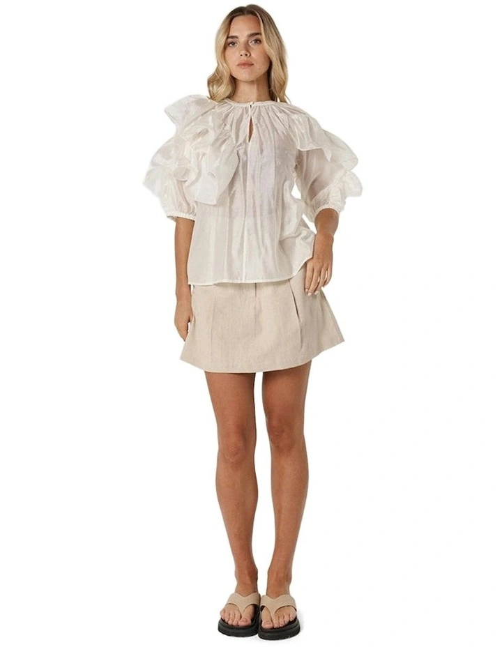 Celeste Ruffled Blouse in Ivory image 4