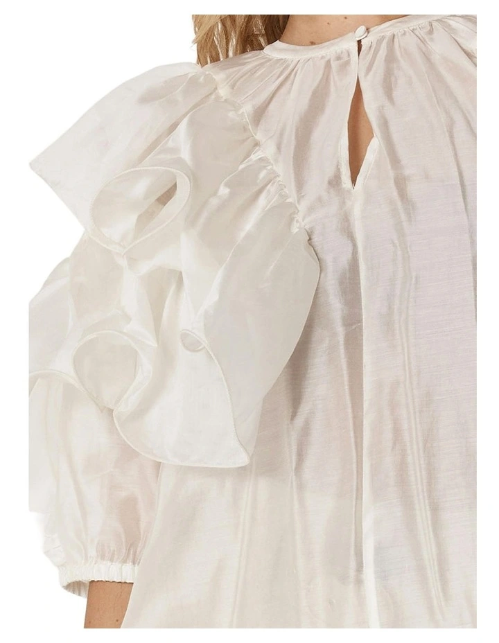 Celeste Ruffled Blouse in Ivory image 5