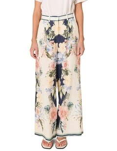 Solara Placement Print Pant in Navy Print