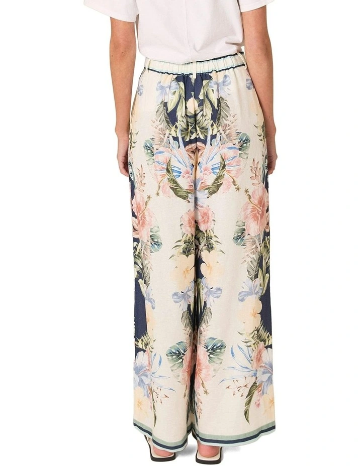 Solara Placement Print Pant in Navy Print image 2