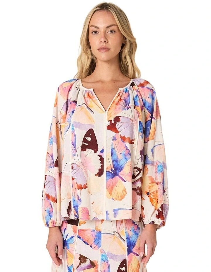 Mariposa Print Blouse in Butterfly Print image 1
