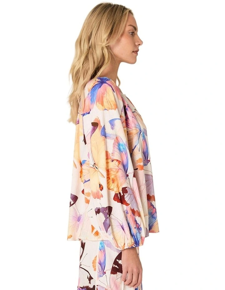 Mariposa Print Blouse in Butterfly Print image 3