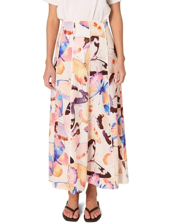 Mariposa Print Maxi Skirt in Butterfly Print image 1