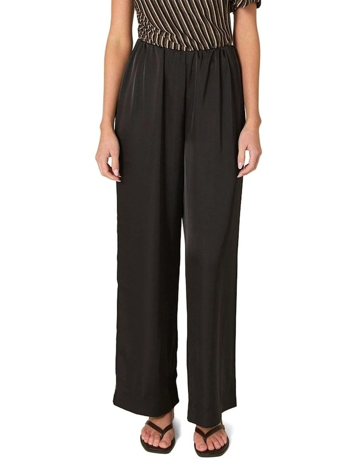 Dahlia Satin Pant in Black image 1