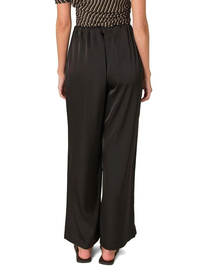 Dahlia Satin Pant in Black image 2