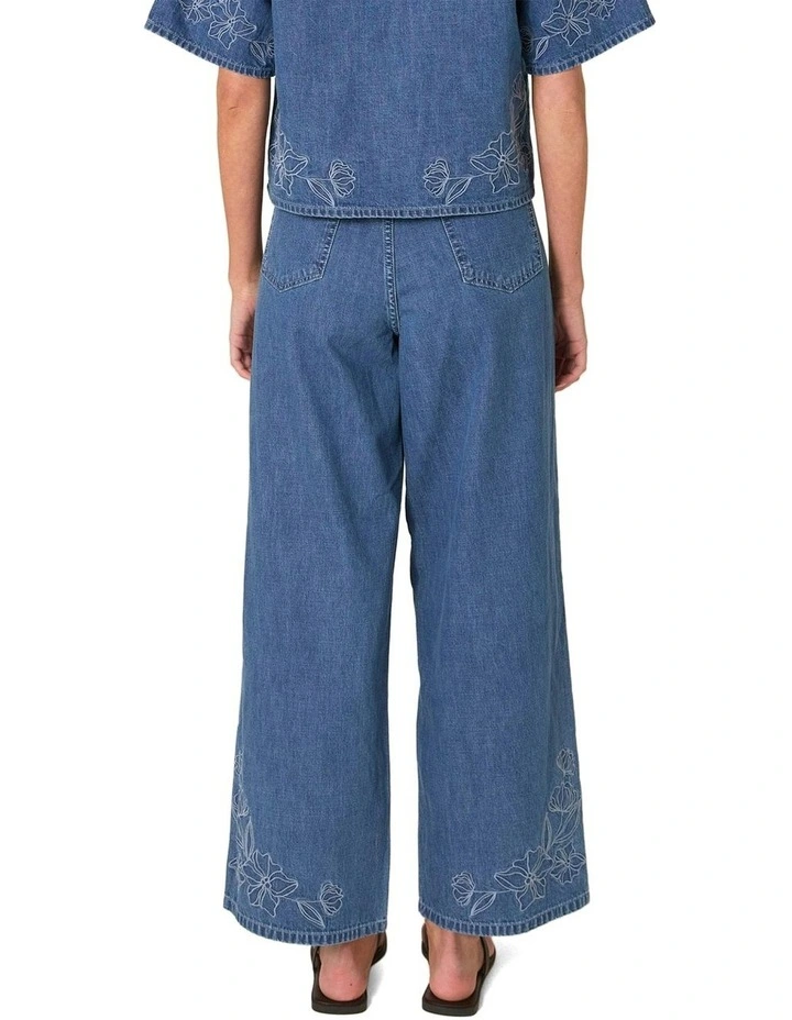 Sloane Embroidered Jeans in Mid Blue image 2