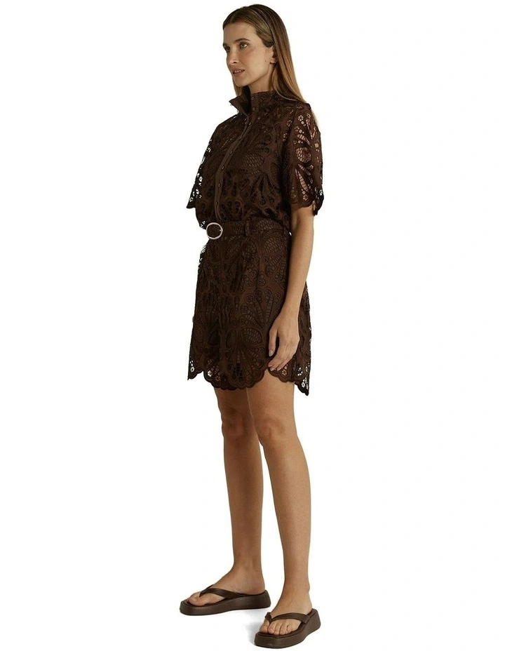 Elara Broderie Short in Chocolate image 3