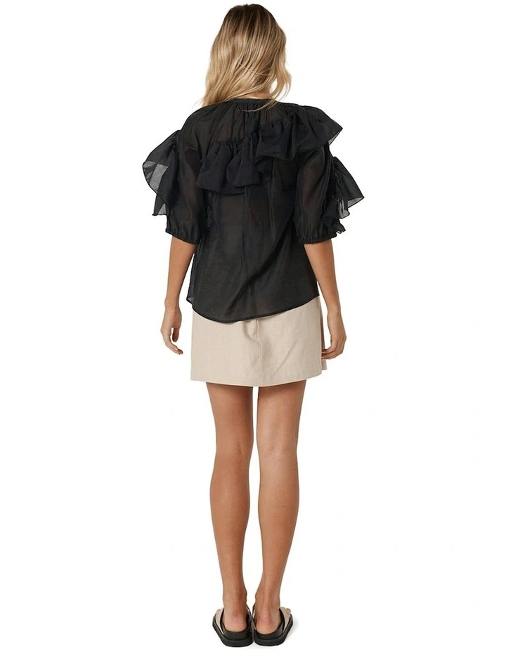 Celeste Ruffled Blouse in Black image 2