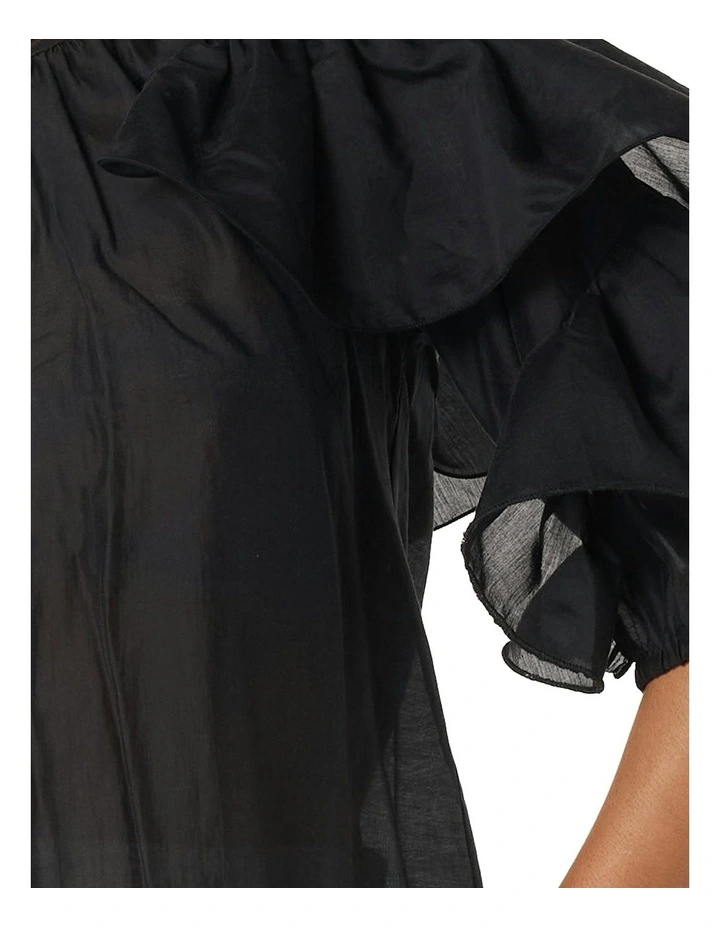 Celeste Ruffled Blouse in Black image 5