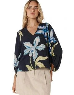 Anthea Blouse in Black Floral