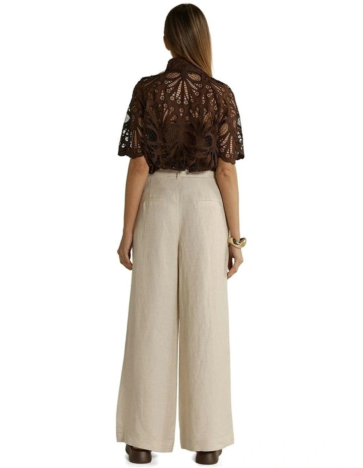 Amara Belted Pant in Flax image 2