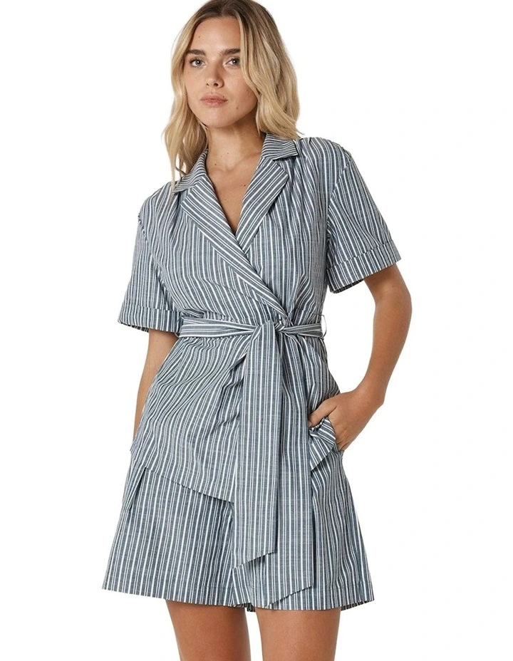 Marina Wrap Anorak Top in Navy Stripe image 1