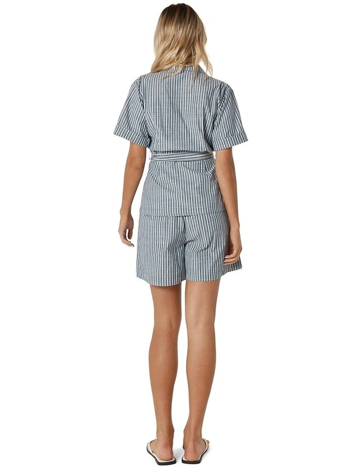 Marina Wrap Anorak Top in Navy Stripe image 2