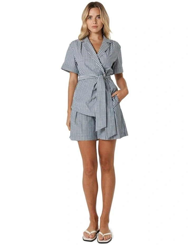 Marina Wrap Anorak Top in Navy Stripe image 4