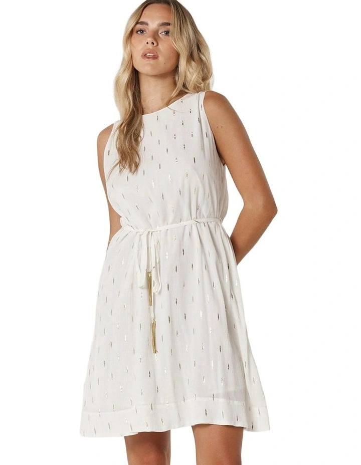 Delia Shift Dress in White image 1