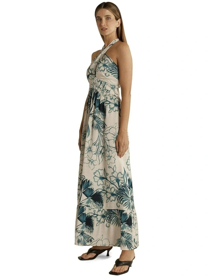 Solstice Palms Halter Dress in Palm Print image 3