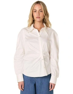 Aspen Asymmetrical Opening Shirt in White