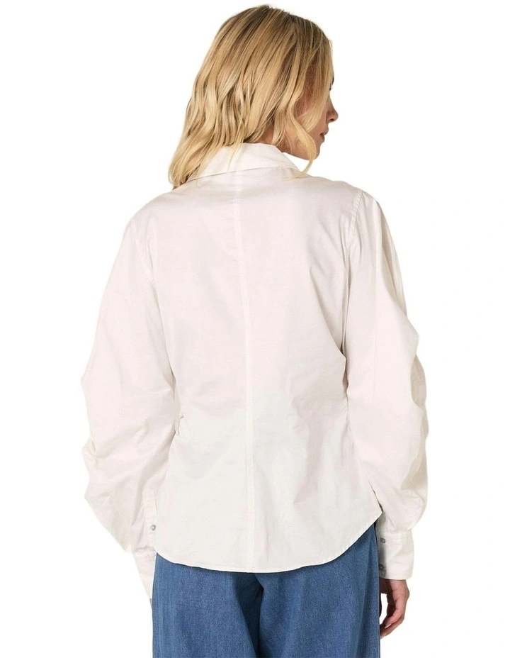 Aspen Asymmetrical Opening Shirt in White image 2