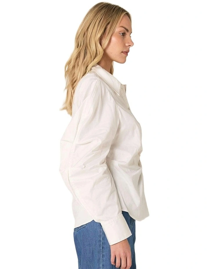Aspen Asymmetrical Opening Shirt in White image 3