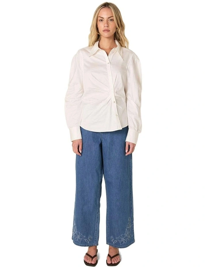 Aspen Asymmetrical Opening Shirt in White image 4