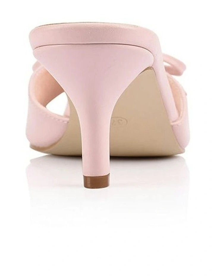 Tay Kitten Heel Mules in Blush Pink image 3