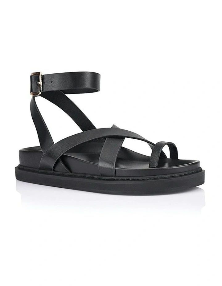 Brady Footbed Sandals in Black image 2