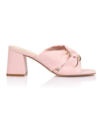 Stamos Block Heel Mules in Blush Pink