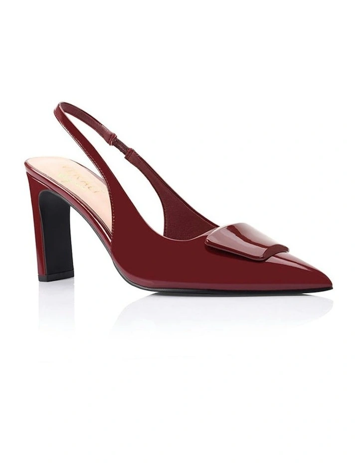 Konga Slingback Block Heels in Wine Patent image 2