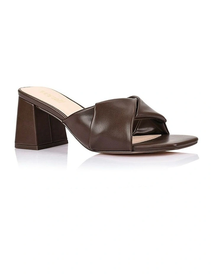 Stella Block Heel Mules in Chocolate Brown image 4