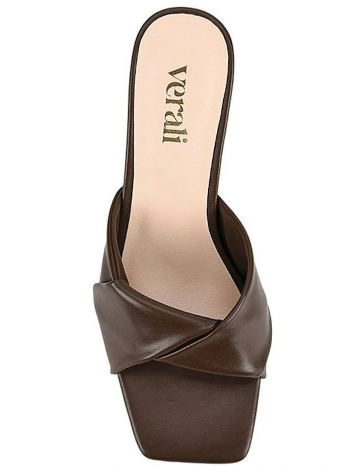 Stella Block Heel Mules in Chocolate Brown image 6