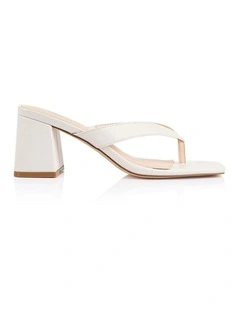 Stoked Block Heel Thongs in White
