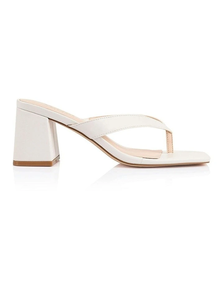 Stoked Block Heel Thongs in White image 1