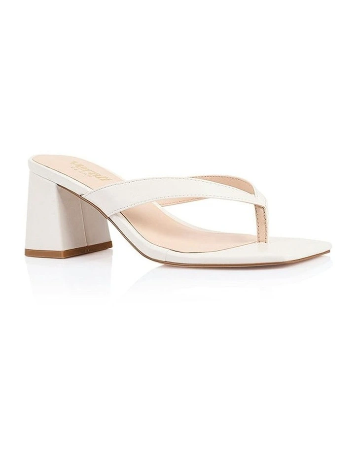 Stoked Block Heel Thongs in White image 2