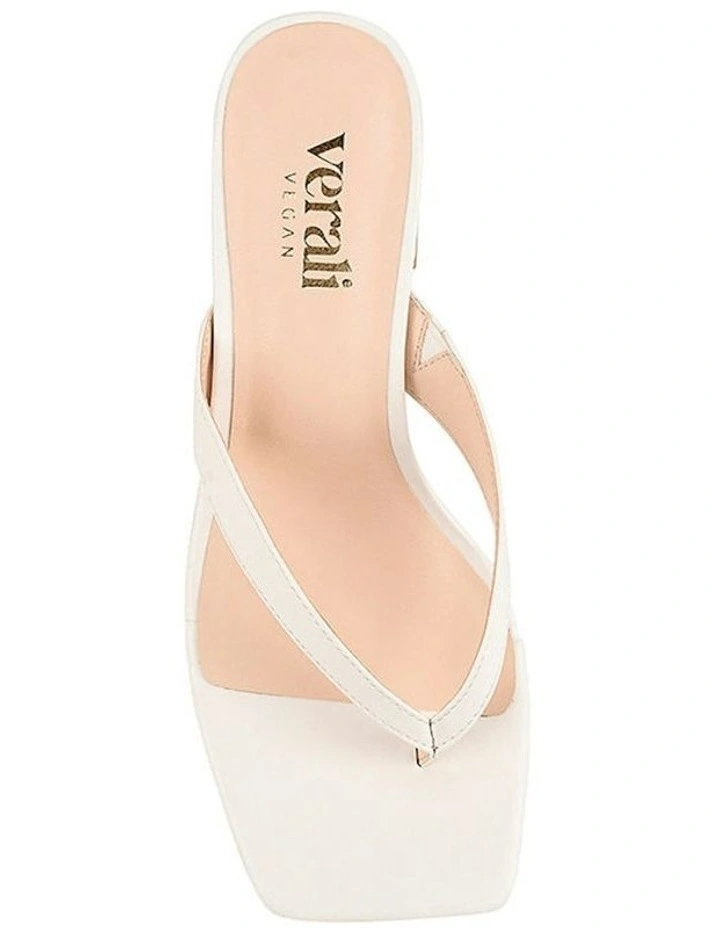 Stoked Block Heel Thongs in White image 4