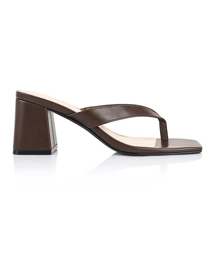 Stoked Block Heel Thongs in Chocolate image 1