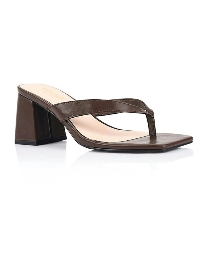 Stoked Block Heel Thongs in Chocolate image 2