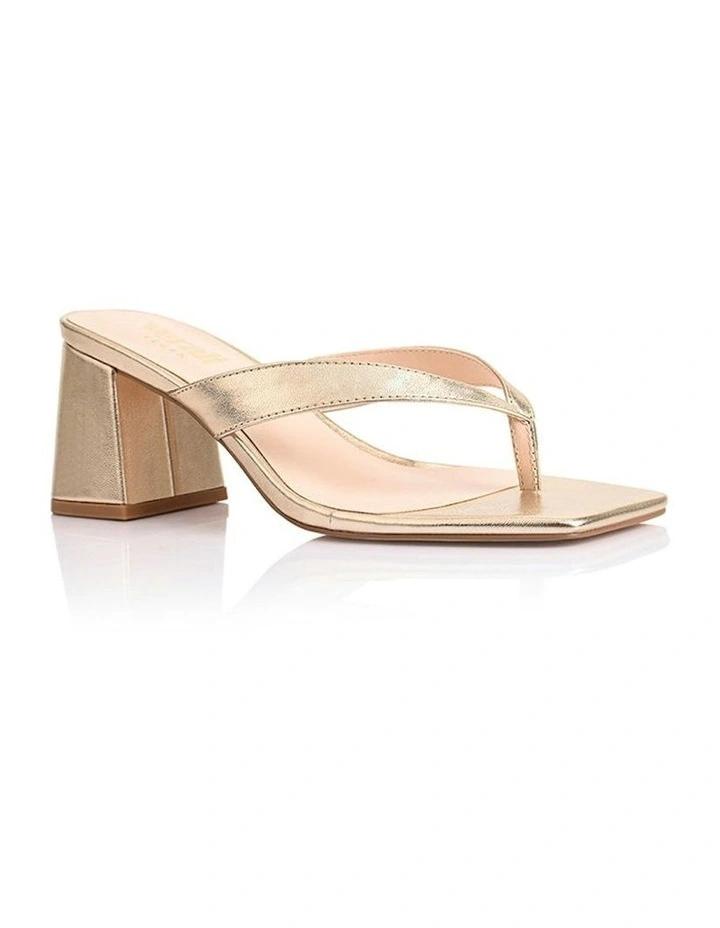 Stoked Block Heel Thongs in Gold image 2
