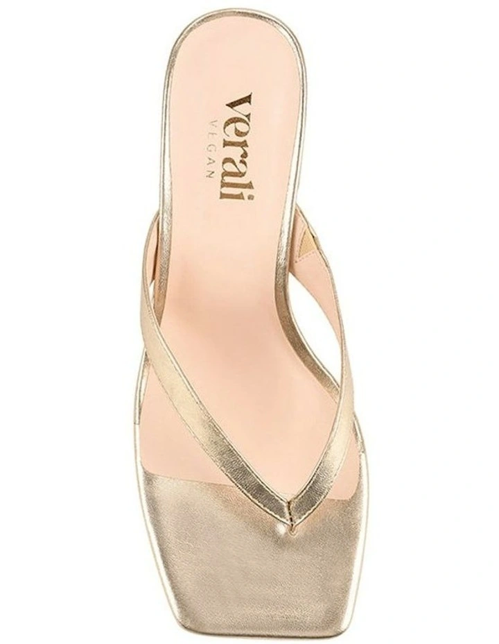 Stoked Block Heel Thongs in Gold image 4