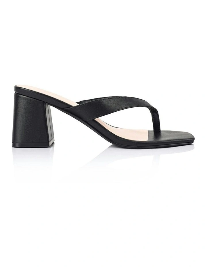 Stoked Block Heel Thongs in Black image 1