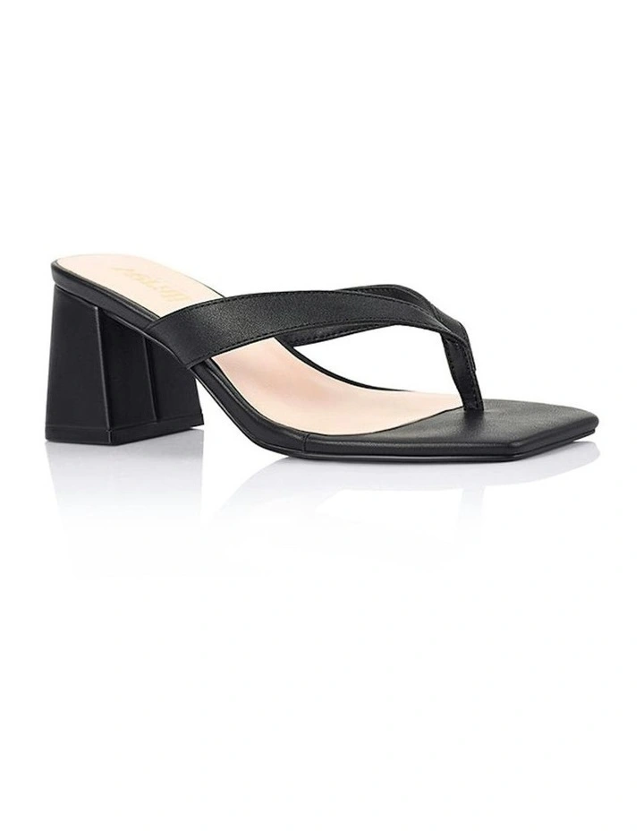 Stoked Block Heel Thongs in Black image 2