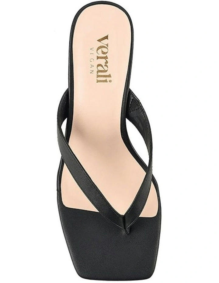 Stoked Block Heel Thongs in Black image 4